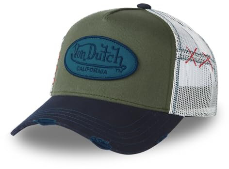 Von Dutch Kappe für Damen & Herren, Trucker Navy, verstellbar, Blau/Khaki/Weiß, Einheitsgröße