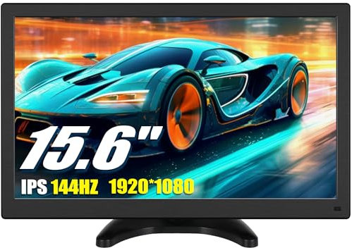 CAMECHO 15.6 Pulgadas Mini Monitor Full HD 1920 * 1080 Altavoz Incorporado con HDMI-VGA Entrada-RAC-BNC Display Video Player Monitor para Juego/PC/TV/DVD/Cámara de Vigilancia