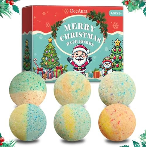 Weihnachtsbadekugeln, Dwafill 6 Teiliges Badebomben Set Weihnachten, Salzbadekugeln, Die Dem Baden Spaß Machen, Halloween Badebomben, Weihnachten, Feiertagsgeschenke, Geburtstag