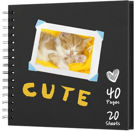 LearnLyrics Scrapbook-Album, Fotoalbum-Scrapbook - College-Foto-Sammelalbum - 40-seitiges Bastelalbum, 17,8 x 17,8 cm großes Scrapbooking-Papier-Bilderalbum für den Hochzeitstag