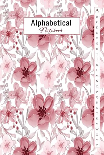 A To Z Notebook A5: A-Z Alphabetical Notebook With Tabs Prainted | A5 Size, Floral Design – Ideal for Planning, Organizing & Note-taking