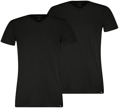 PUMA 2er Pack Herren Shirts V-Neck T-Shirts Pure Cotton Regular Fit