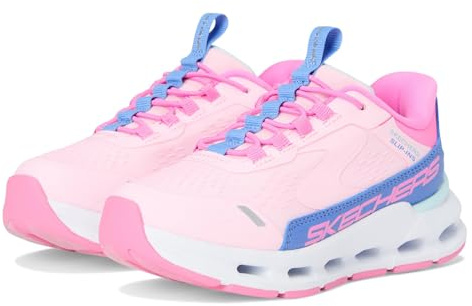 Skechers Mädchen Glide-Step + Vista Lane Slip-InTurnschuhe, Pink Synthetic/Blue Trim, 40 EU
