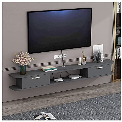 Floating Tv Stand Cabinet Tv Stand Cabinet Tv Wall Units per Soggiorno Tv Stand a Parete Cabinet in Legno Tv Console per Soggiorno Sala Intrattenimento Ufficio, ZIUTNSAV, B, 100 * 22 * 18.2Cm