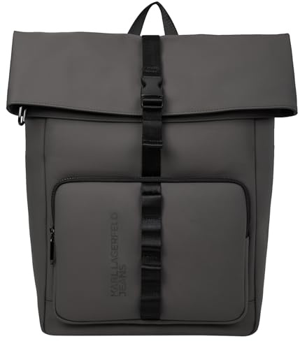 KARL LAGERFELD JEANS Herren Coated Pu Roll Top Back Pack Magnet One size
