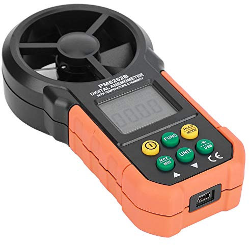 Digital Anemometer, Wind Speed, Anemometer for HVAC Technicians, Portable Weather Meter with USB, Temperature Humidity Meter with Backlight