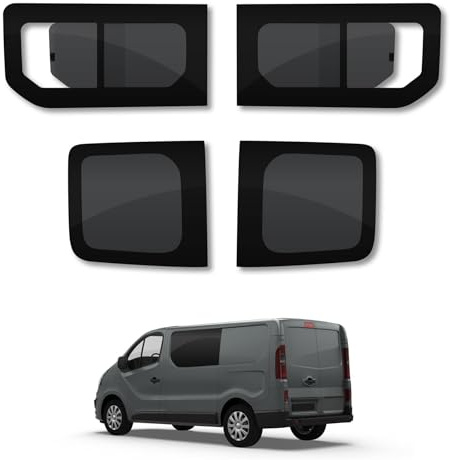 Van Rear Doors + Opening Side Windows Designed for Nissan NV300 (2016-2021) - Camper Conversion Safety Tempered Privacy Glass Window