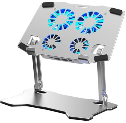 Bosiyrggrl Laptop Cooling Pad Adjustable Aluminum Stand Portable Laptop Holder for All Tablets