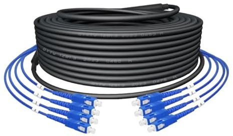 TKGMGTN Cavo in fibra ottica LC monomodale armato for esterni, 2C 4C 8C 12C, FC/SC/ST, aereo, rigido, anti-fusione, 250 m(12-core 12LC-12LC)