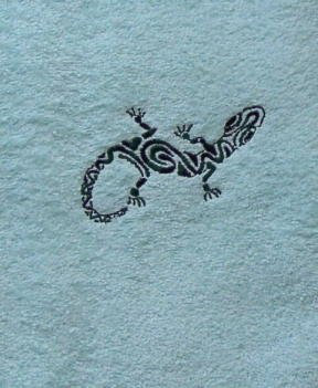 S.B.J - Sportland Handtuch aus Frottee mit Stickmotiv Gecko
