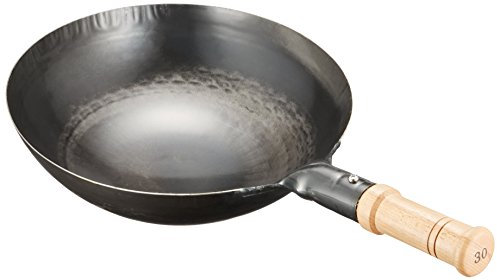 Yamadakogyo iron plant launch one hand wok wooden handle 30cm (thickness 1.2mm) (Japan import / The package and the manual are written in Japanese)