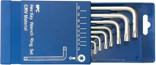 SW-Stahl 04410SB T-Profil-Satz 9-tlg. - Winkelschlüsselsatz T10-T50 | Chrom-Vanadium-Stahl - Torx-Schlüssel Set in Kunststoffkassette - Robuste Winkelschraubendreher für Hobby und Werkstatt
