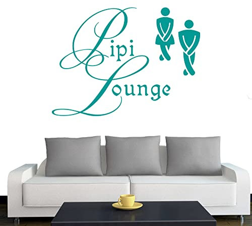 Klebesüchtig Türtattoo - Wandtattoo PIPI Lounge 40cm x 29cm türkis - Dekoration - Bad - Wohnzimmer - Aufkleber - Wandsticker