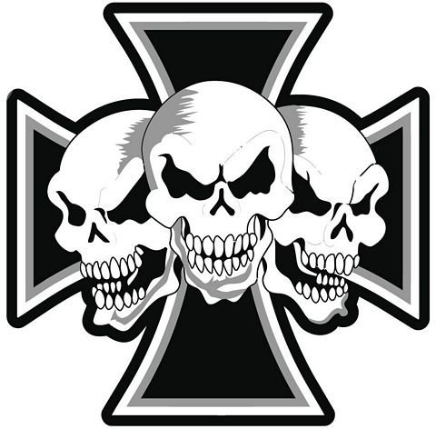 FahnenMax Aufkleber Sticker Eisernes Kreuz Totenköpfe Autoaufkleber