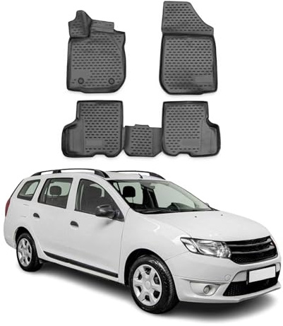 OMAC Gummimatten Fußmatten kompatibel mit Dacia Logan MCV2 2013-2016 TPE Matten Schwarz 4X