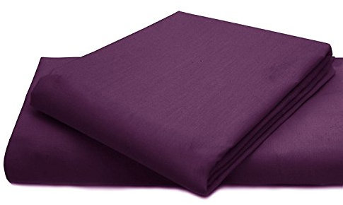 GlampTex (tm) Bed Sheets Fitted Sheet Luxury Bedding Sheet Single Double King Super King (4FT Small Double, Purple)