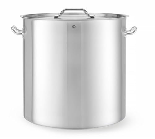 HENDI Marmite avec couvercle, grande capacité: 98L, faitout, convient à toutes les sources de chaleur, lavable au lave-vaisselle, ø500x(H)500mm, inox