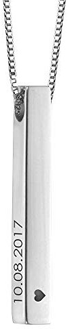 MyNameNecklace Personalisierbare Dreidimensionale Barrenkette in Sterling Silber 925 / Vergoldet - Halskette für Damen (925er Sterling Silber)