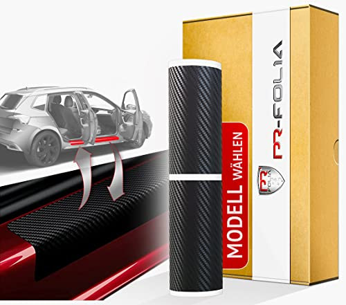 PR-Folia Einstiegsleisten Schutzfolie Set für - Ford Fiesta / 3-türer (Typ MK7 Bj.2013-07/2017, Facelift) - Carbon Autofolie Schutz Folie Zubehör Schwellerschutz