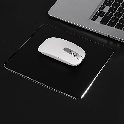 Tonysa Mouse Pad Mini Gaming, Tappetino per Mouse Antiscivolo in Alluminio, Tappetino per Mouse Antiscivolo da 18 mm x 16 mm per Laptop PC(Nero)