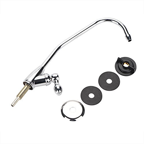 Robinet de robinet à trois volets, robinet de filtre à eau de cuisine potable pour osmose inversée en chrome/zinc, alliage de zinc, 1/4 '