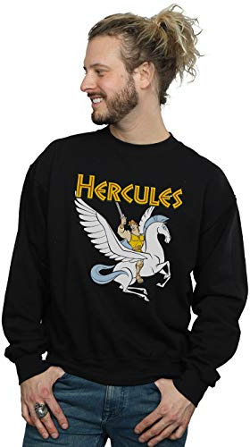 Disney Men's Hercules With Pegasus Sweatshirt Black X-Large
