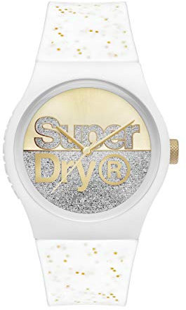 Superdry Damen Analog Quarz Uhr mit Silicone Armband SYL273W
