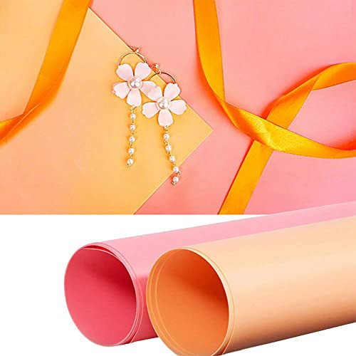 Selens Photography Backdrop PVC Background Vinyl 50x100CM 2pcs Pink Yellow Kit Waterproof for Photo Studio Flat Lay Food Product Props Cosmetic Jewelry Shooting