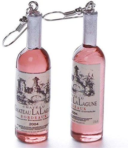 Fliyeong Creative Wine Bottle Pendant Earrings Cute Style Earrings Cartoon Pendant Earrings,Brown Durable and Useful