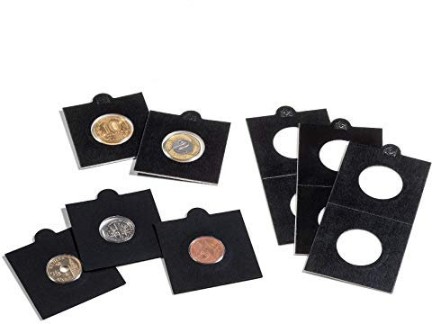 Leuchtturm Münzrähmchen Matrix, schwarz, 27,5 mm, selbstklebend, 100erPack