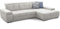 Cavadore Schlafsofa Mistrel mit XL-Longchair, Ecksofa mit leichter Fleckentfernung dank Soft Clean, geeignet für Haushalte mit Kindern, Haustieren, 273 x 77 x 173, weiß