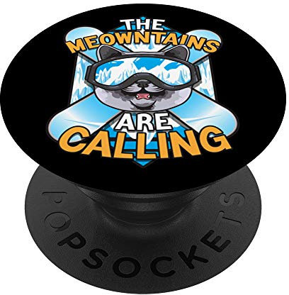 The Meowntains Are Calling Snowboard Goggles Funny Cute Cat - PopSockets Ausziehbarer Sockel und Griff für Smartphones und Tablets