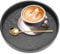 Agatige Black Round Serving Tray, Wooden Snack Food Meals Tea Trays Decorative Tray Tableware Non Slip Bar Drinks Food Serving Tray for Coffee Table Party Hotel(21CM)