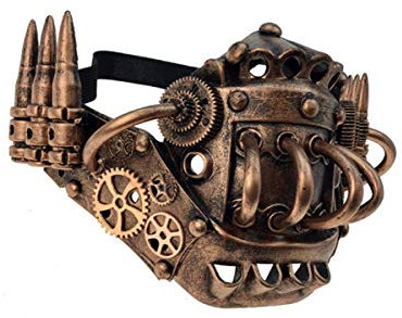 Horror-Shop Steampunk Halbmaske Cuthbert als krasses Steampunker Kostümzubehör