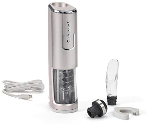 Cuisinart Ouvre-bouteille sans fil avec scelleur à vide - Ouvre-bouteille à vis en liège - Charge de 8 heures - Jusqu'à 50 bouteilles - Coupe-capsule intégré - Cadeau pour les amateurs de vin