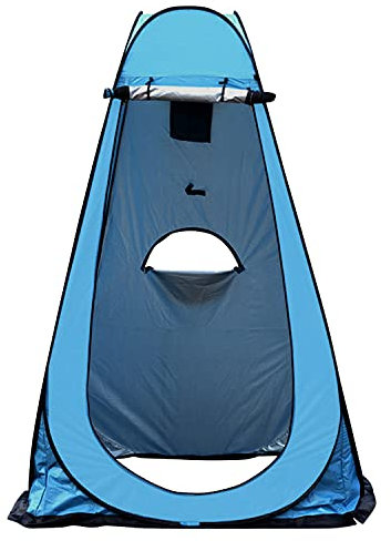 Boodtag Outdoor-Camping Pop-Up-Zelt Dusche Campingzelt UV-Schutz Umkleidezelt Campingdusche Sichtschutz Zelt-Toilettenzelt Ankleidezimmer 6.2 FT Hoch (Blau, M)