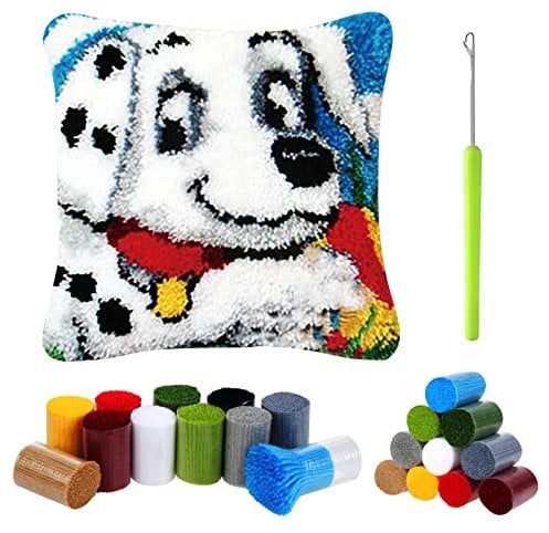 Kinsinder Knüpfteppich Zum Selber Knüpf-Sets 40x40cm, Latch Hook Kits Teppiche, DIY Dekorative Kissenbezüge Stickerei Kreuzstich Kunsthandwerk