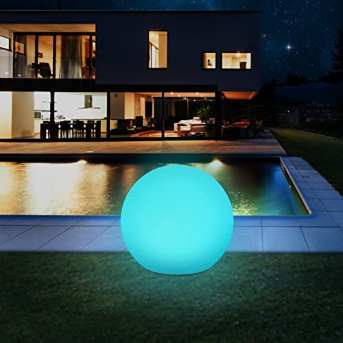 Lafhome Luces Solares Exteriores para Jardín, Luces LED IP67 Impermeables, con 9 Modos Luz de Color, Bola de 30cm