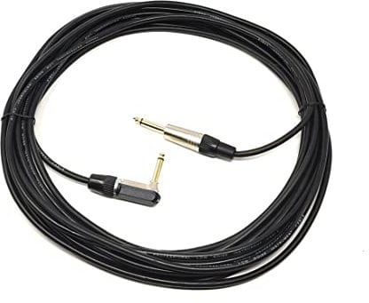 MainCore Right Angle MONO Jack 6.35mm to 6.35mm Audio Cable Lead for Guitar/Amplifier/Effects Pedal/AMP/Speaker/Mixer/Gold Plated Connectors (Available in 2m, 3m, 5m, 6m) (10m)