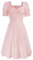 Belle Poque 1950s Vintage Wedding Guests Dress for Women Ruched A-Line Sweetheart Neckline Dress Above Knee Length Pink 356-01 M