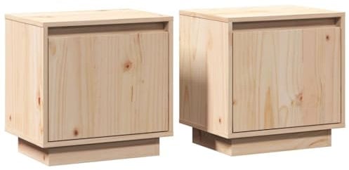 vidaXL 2X Nachttisch Nachtschrank Nachtkonsole Nachtkommode Schlafzimmer Schrank Kommode Beistelltisch Universalschrank 40x30x40cm Massivholz Kiefer