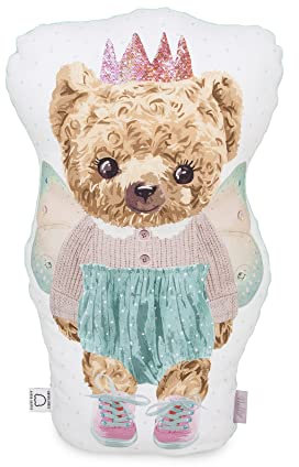 Ceba Baby Teddybär Kuschelkissen - Weiches Kuscheltier Kissen für Kinder - Kopfkissen mit Teddy für Baby aus Hautfreundlicher Baumwolle, als Geschenk verpackt ca. 58 cm - Made in EU - Nelly