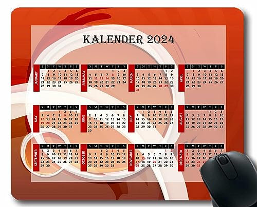 YENDOSTEEN 2024 Kalender rosa Mauspad, Figur Gitterfarbe Licht Maus-Pads