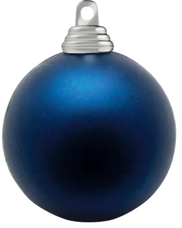 Deco Woerner Matte, dunkelblaue Weihnachtskugeln aus Plastik, 10 cm Ø - 6 Stück