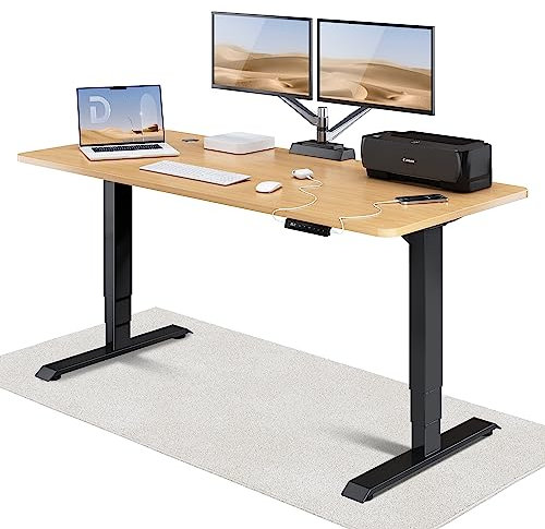 Desktronic HomePro Höhenverstellbarer Schreibtisch 180 × 80 cm – Elektrischer Schreibtisch Mit Zwei Elektrischen Motoren, Touchscreen-Steuerung und Integrierten USB-A- und USB-C-Ladeanschlüssen