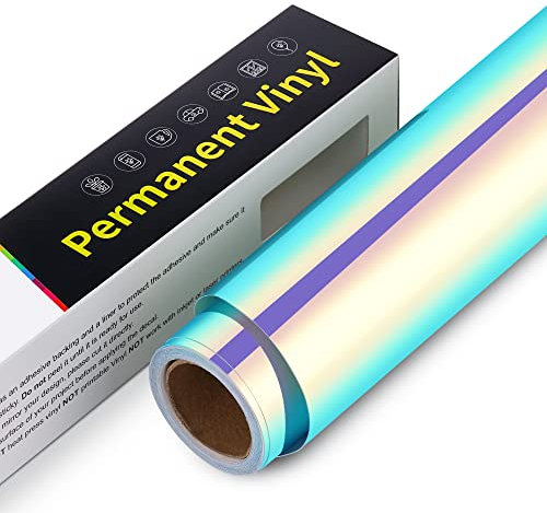 Selbstklebende Vinylfolie Plotter - 30,5 cm x 305 cm Wasserfeste Selbstklebende Plotterfolie Vinyl, Permanente Vinyl Rollen für Cricut, Silhouette Cameo, Aufklebern (Holographisch Opalviolett)