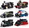 Apostrophe Games Ensemble de Blocs de Construction de Train à Vapeur 6 en 1 – 463pcs - 6 Trains, Modèle Unique de Style Rétro, Jouets d'ingénierie et de Construction pour Enfants et Adultes