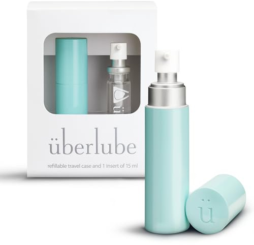 Uberlube Premium Silicone Lube - Discreet Travel Kit (Aqua- 15ml) | Unscented, Latex-Safe, Waterproof, Long Lasting Lube Liquid, Personal Lubricant with Vitamin E for Couples
