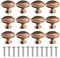 MengH-SHOP Cabinet Knob Round Door Knobs 30mm Mushroom Shape Pull Handle with Screws for Cabinet Wardrobe Drawer Cupboard 12 Pieces Red Copper