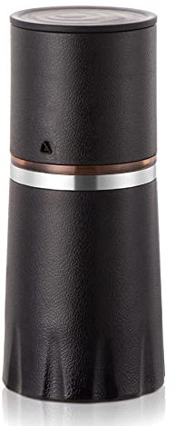 Portable Coffee Grinder with Vacuum Cup and Filter - All-in-One Travel Coffee Maker with Mug and Manual Coffee Grinder for Espresso Machine (Blck)